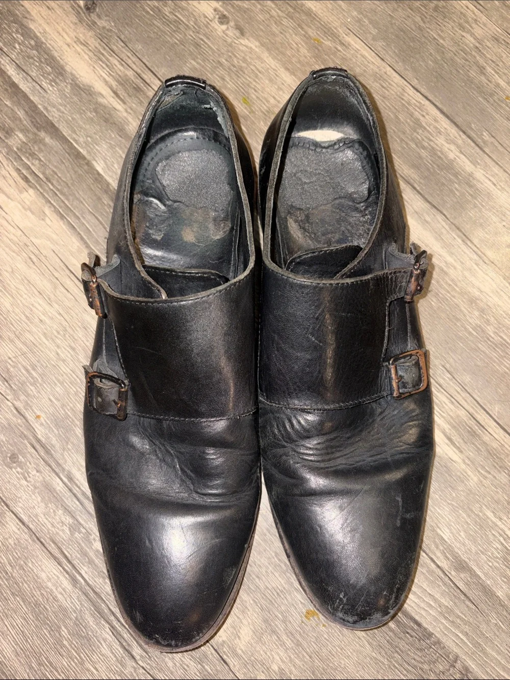 All Saints Men's Black Hynes Monk Shoes size US 10 UK 9  EU 43